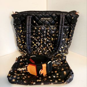 MZ Wallace Ombre Gold Star small Metro Quatro Tote